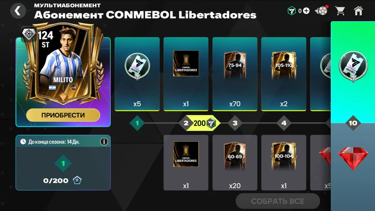 Абонемент CONMEBOL +3000кр